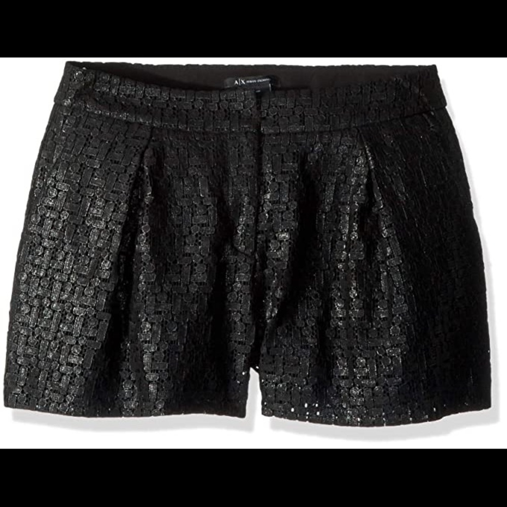 Armani Exchange Textured Black Shorts